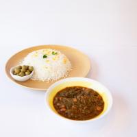 چلو خورشت قورمه سبزی تبریزی