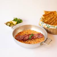 سوجوک املت یک نفره با دو عدد تخم مرغ