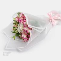 دسته گل آلسترومریا صورتی و سفید 10 شاخه