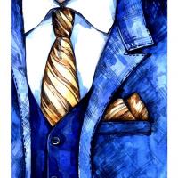 کارت پستال آبرنگ طرح جنتلمن