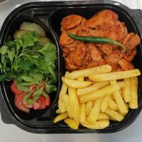 خوراک بندری با سیب زمینی سرخ شده