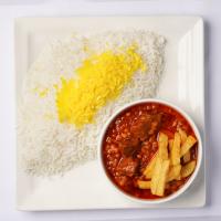 چلو خورشت قیمه سیب زمینی