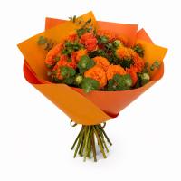 دسته گل رز مینیاتوری نارنجی