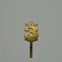 شمع طلایی تاجدار عدد ۳