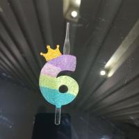 شمع عدد شش رنگی و ساده