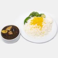 چلو خورشت قورمه سبزی