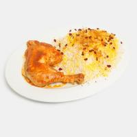 زرشک پلو با مرغ سوخاری