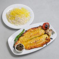 چلو ماهی قزل آلا کبابی