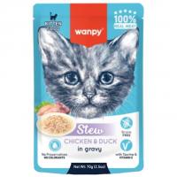 پوچ خورشتی بچه گربه ونپی طعم مرغ و اردک 70 گرم