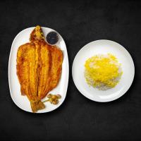 چلو ماهی قزل آلا سرخ شده