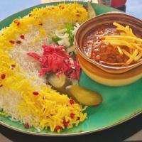 چلو خورشت قیمه با گوشت گوسفندی