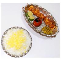 چلو جوجه کباب سینه زعفرانی