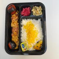 چلو جوجه کباب سینه زعفرانی