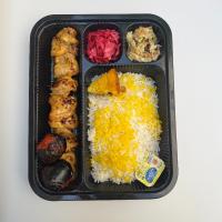 چلو جوجه کباب ران زعفرانی