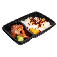 زرشک پلو با ران مرغ سرخ شده