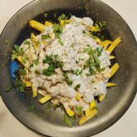 سیب زمینی سرخ شده با سس قارچ