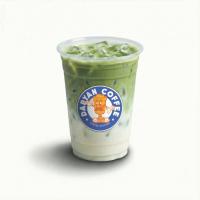 آیس ماچا لاته با شیر فندق