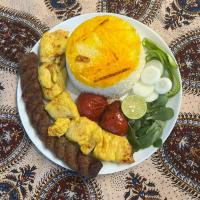 چلو کباب درباری با برنج ایرانی