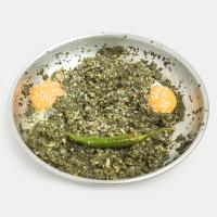 نیمرو اسفناج یک نفره (2 عدد تخم مرغ)