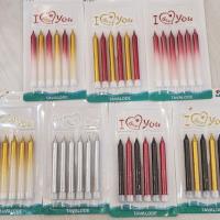 شمع رنگی ۶‌تایی با استند I LOVE YOU 