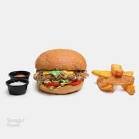 دبل برگر با سیب زمینی مخصوص