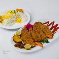 چلو ماهی قزل آلا سرخ شده