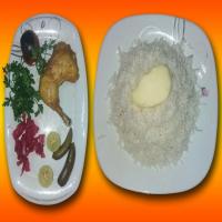 چلو مرغ سرخ شده