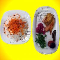 زرشک پلو با مرغ سوخاری