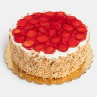 کیک وانیلی با موز و گردو و پر بادام