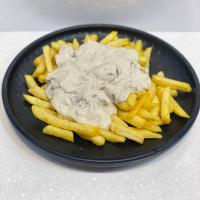 سیب زمینی سرخ شده با سس قارچ