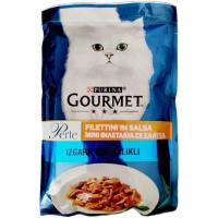 پوچ گربه گورمت پرل طعم ماهی دریایی و تن 85 گرم