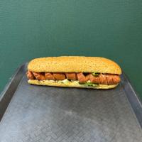 ساندویچ هات داگ با قارچ و پنیر پیتزا