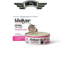 کنسرو گربه شایر shayer نچرال با طعم مرغ و بوقلمون 110 گرم