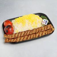 چلوکباب کوبیده مرغ (دو سیخ)