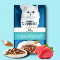 پوچ گربه گورمت ترک طعم ماهی تن در سس دریایی