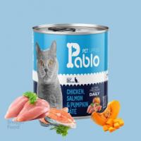 کنسرو گربه پابلو پته مرغ و کدو و سالمون (اولترا پرمیوم)