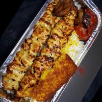 چلو جوجه کباب (دو سیخ)