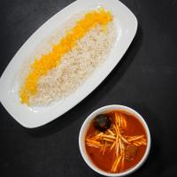 چلو خورشت قیمه سیب زمینی معمولی