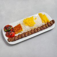 چلو کباب کوبیده یک سیخ