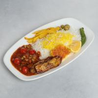 چلو خورشت مسما بادمجان با گوشت