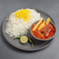 چلو خورشت قیمه سیب زمینی