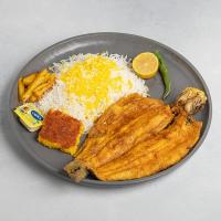 چلو ماهی قزل آلا سرخ شده