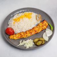 چلو جوجه کباب سینه بدون استخوان