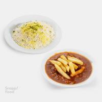 چلو خورشت قیمه سیب زمینی اکو