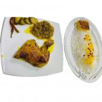 چلو مرغ سرخ شده