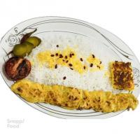 چلو جوجه کباب سینه زعفرانی