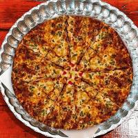 پیتزا قارچ و گوشت آمریکایی