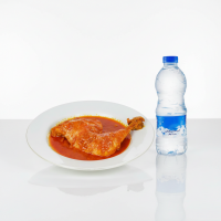 خوراک ران مرغ اقتصادی + آب معدنی