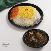 چلو خورشت قورمه سبزی با گوشت گوسفندی (اقتصادی)