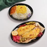 چلو ماهی قزل آلا سرخ شده
